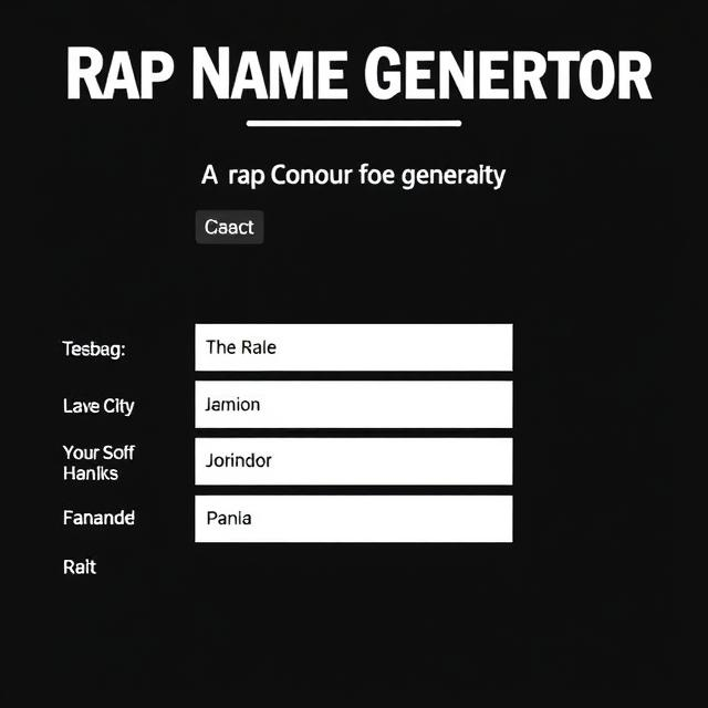 Rap Name Generator